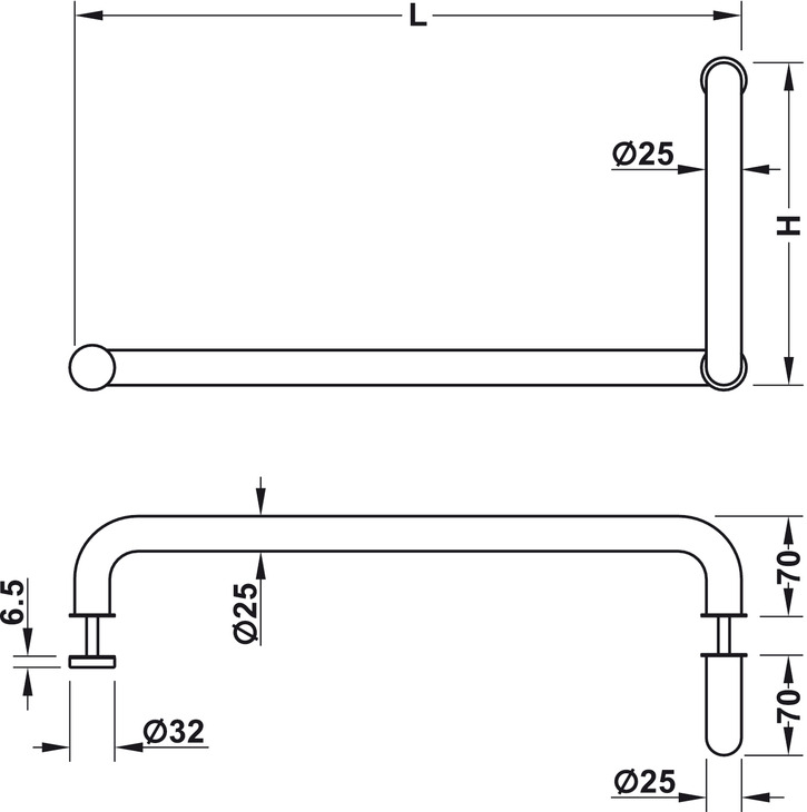 Shower Cross HRO 550 Chrom lesk