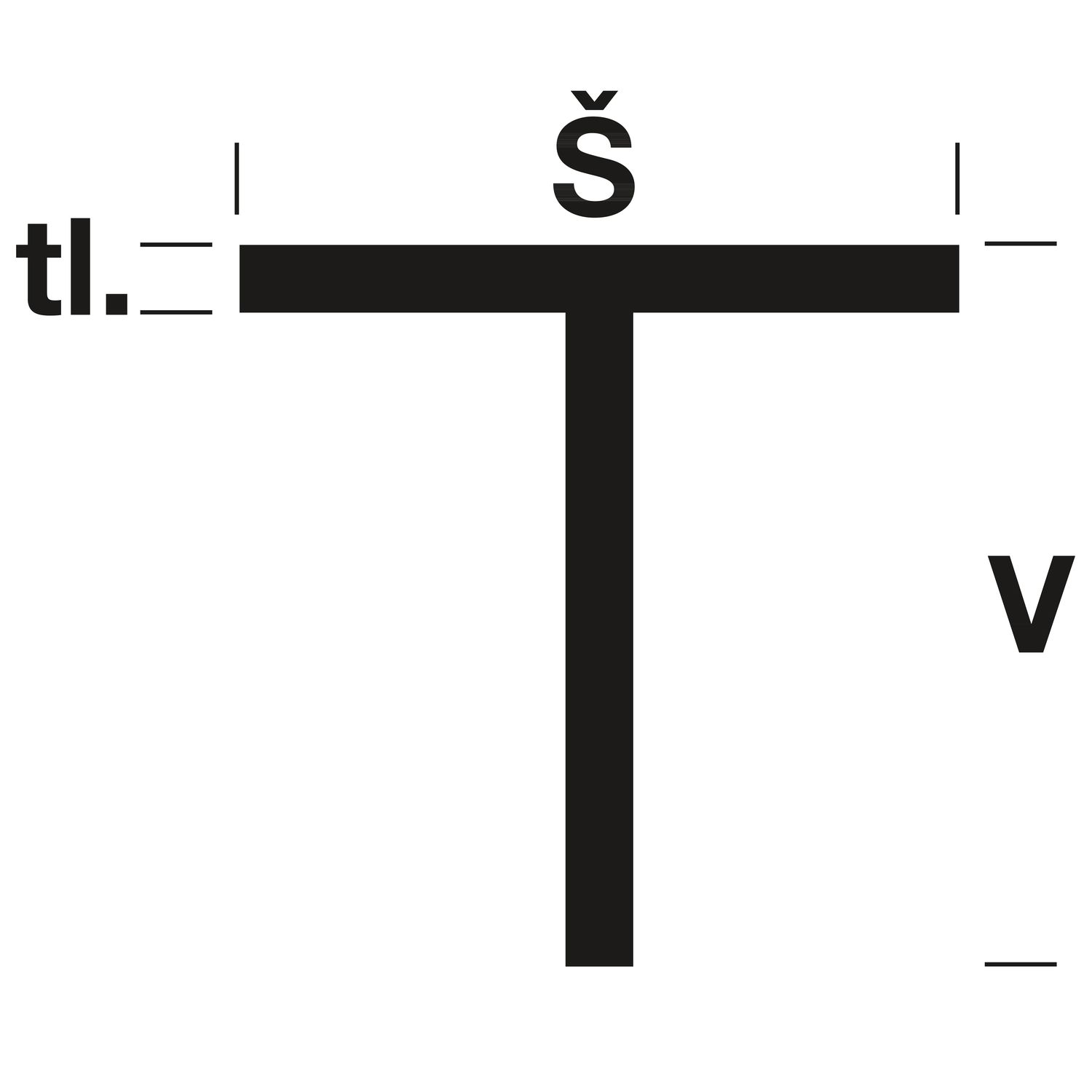 T-profil 25x25 x3 surový 1,495m - Hliníkový T-profil