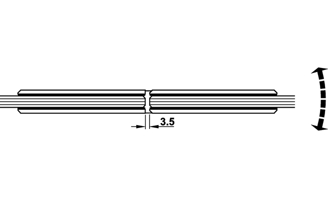 Pant Rectangle GG 180° Chrom lesk
