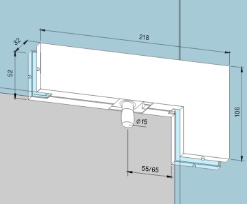 Dorma UL PT40 - úhelník pro nadsvětlík Nerez matt