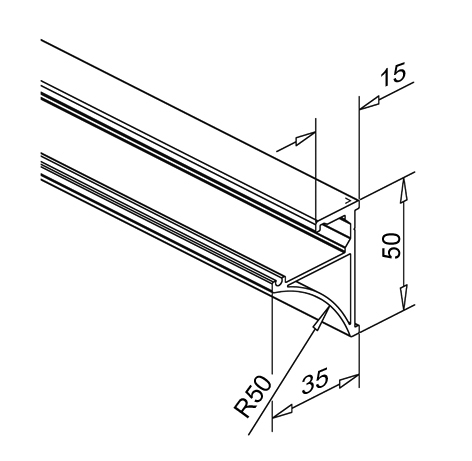 Policový profil DVX FIX (8mm) 3m