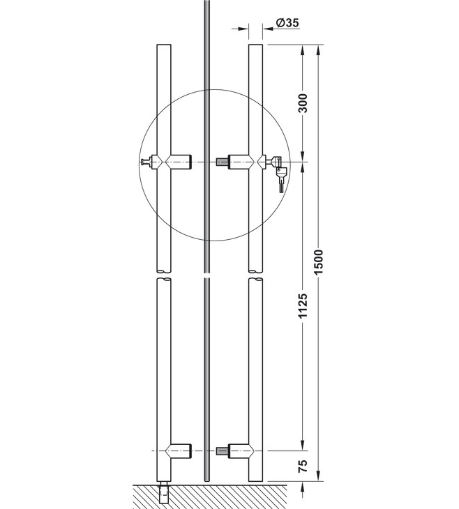 Zamykací madlo DVX LOCK-Circle Nerez matt