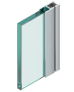 Profil magnetické těsnění 180° 2300mm Lesk