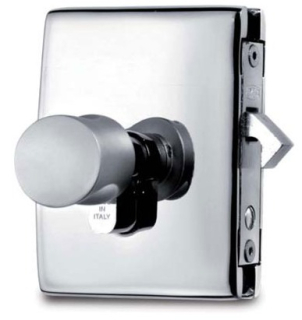 Zámek posuvných dveří Minima V-504 Stříbrná matná