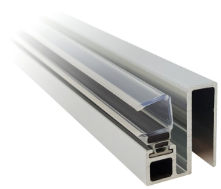 Rohové lištové magnetické těsnění 90° sklo-sklo 2300mm Lesk